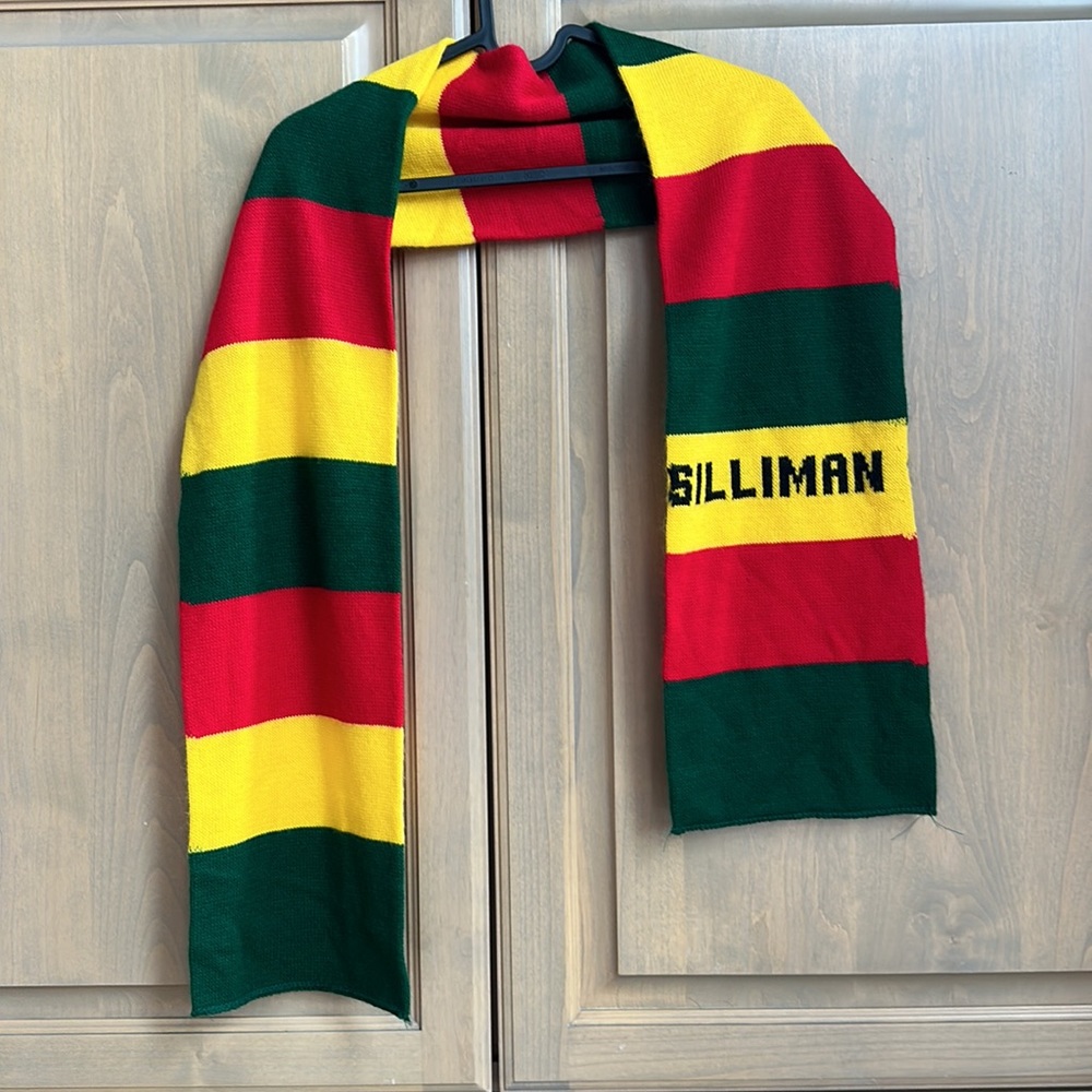 Vintage Yale University Silliman College varsity double knit stripe scarf